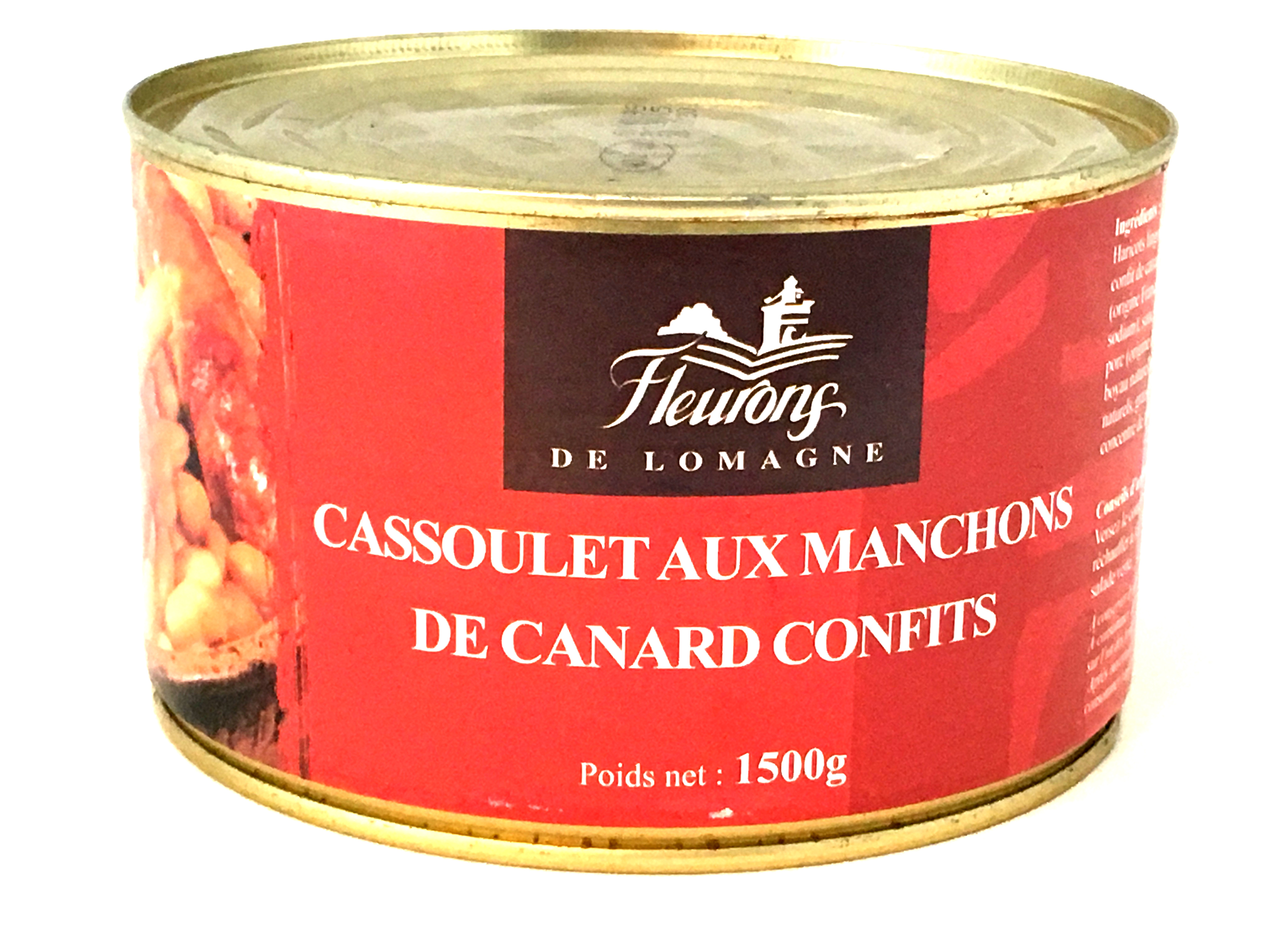 Cassoulet aux manchons de canard confits 1500g (boîte fer)