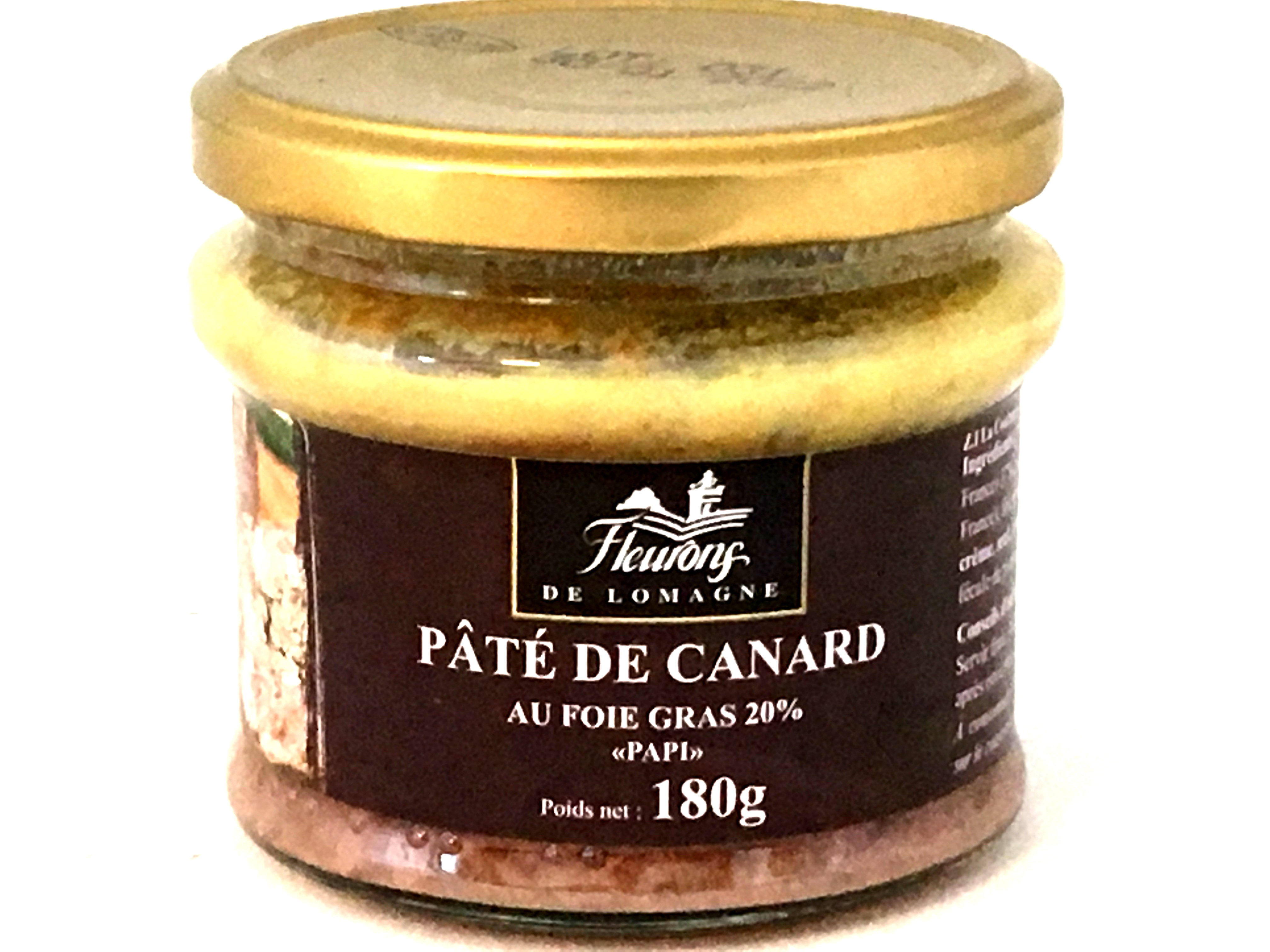 Pâté de canard au foie gras (20% foies gras) Papi 180g (bocal)