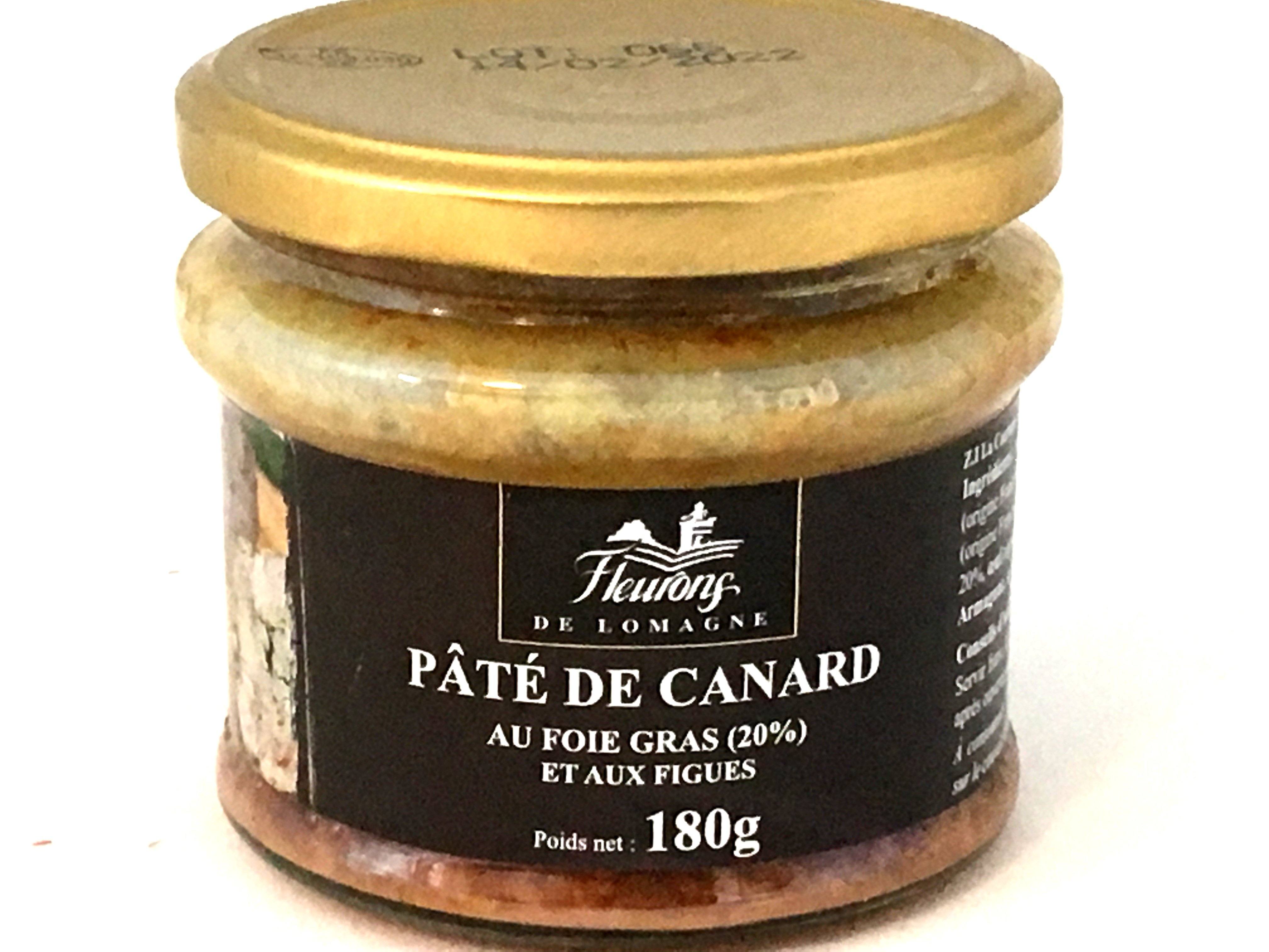 Pâté de canard aux figues et au foie gras (20% foie gras) 180g (bocal)