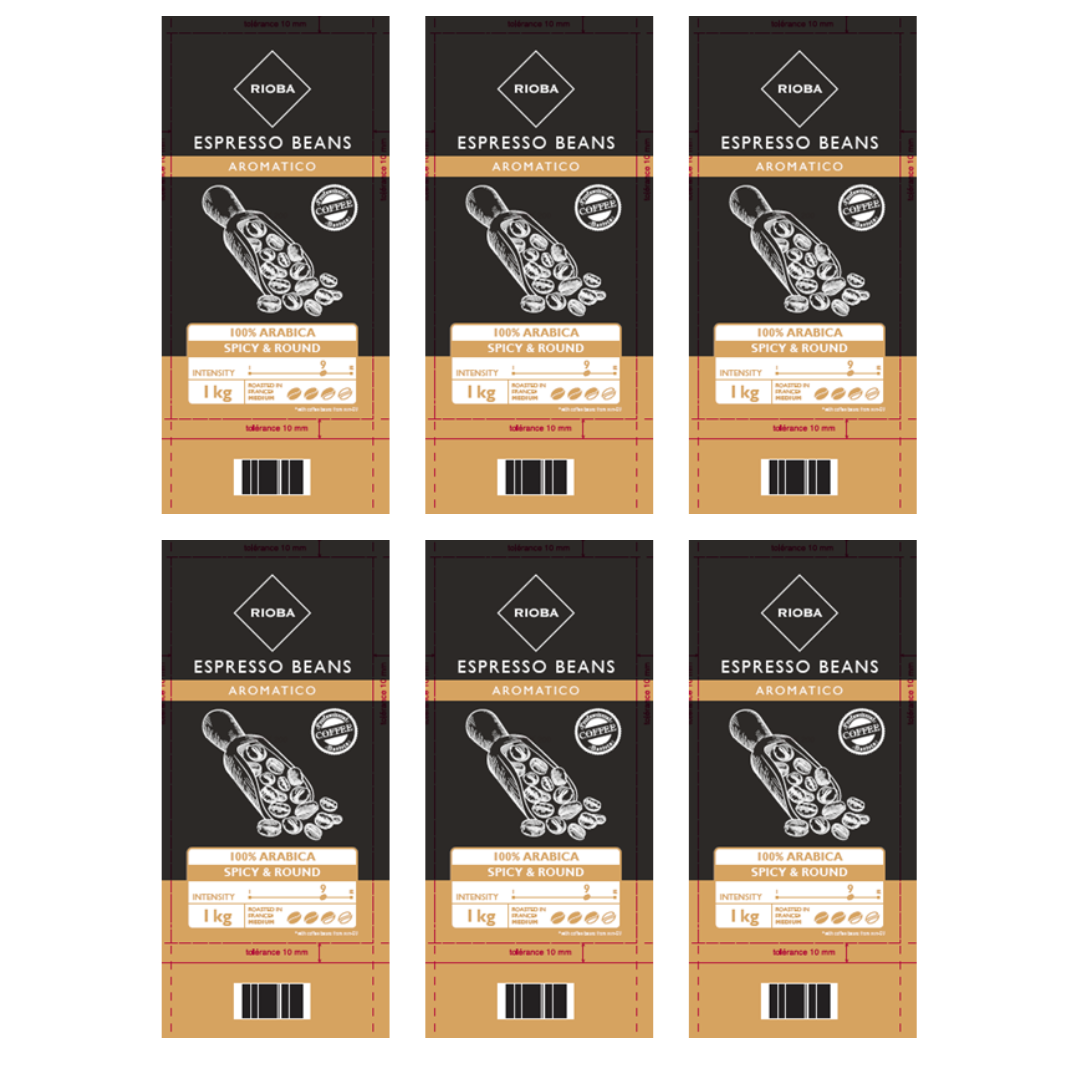Rioba cafe en grain aromatico pur arabica 1 kg numero 9 gilbert le lot de 6 tarifs degressifs