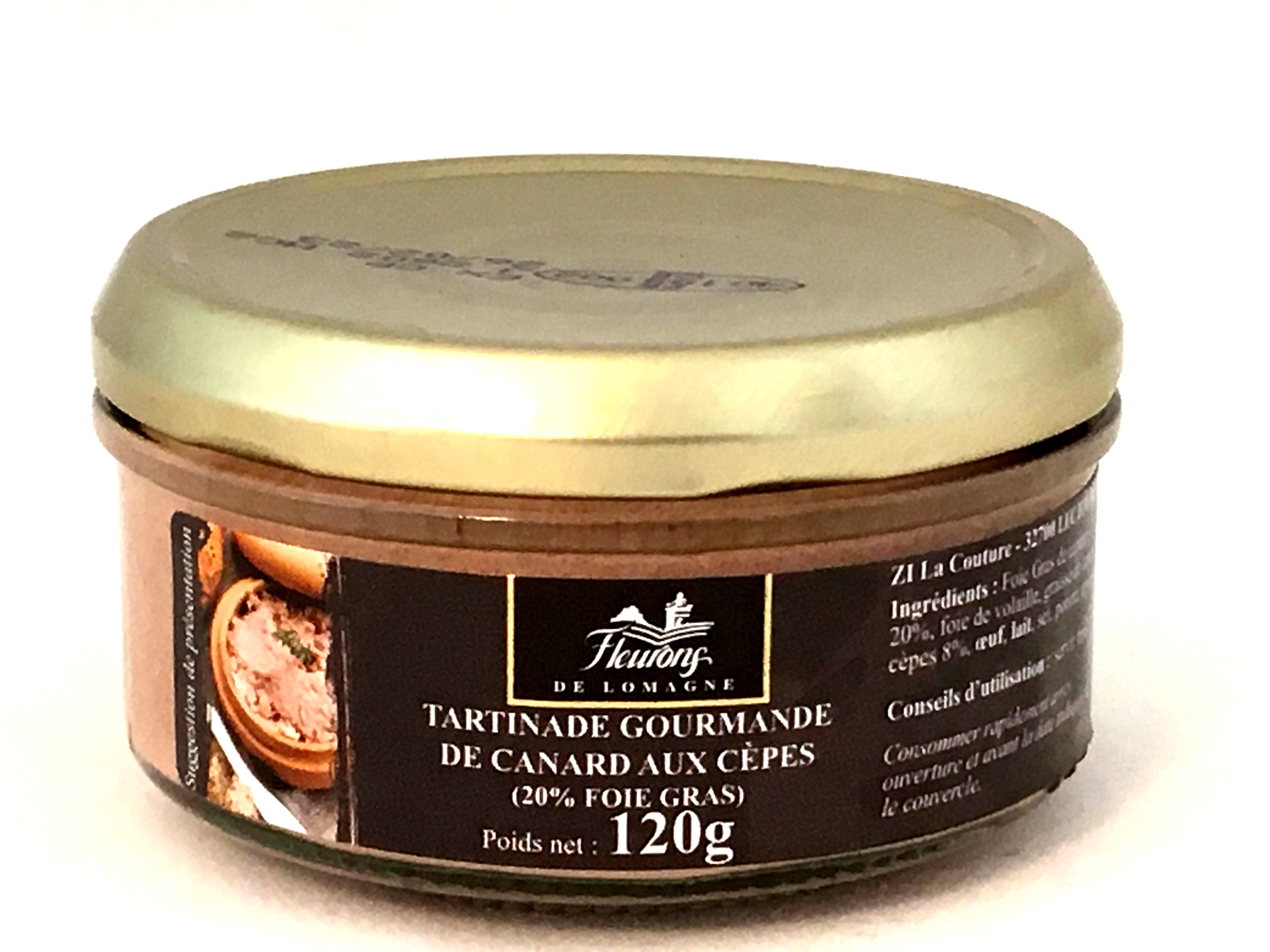 Tartinade gourmande de canard aux cèpes (20% Foie gras) 120g