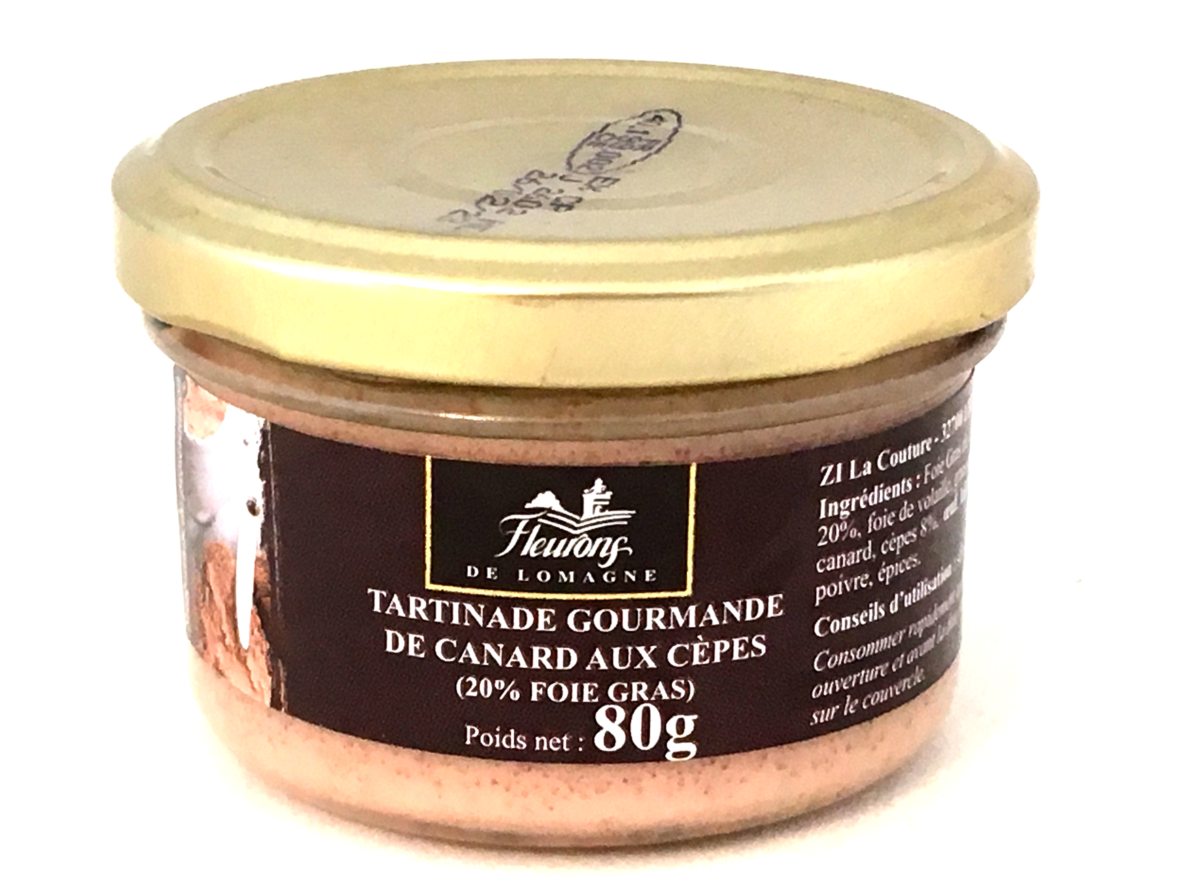 Tartinade gourmande de canard aux cèpes (20% Foie gras) 80g