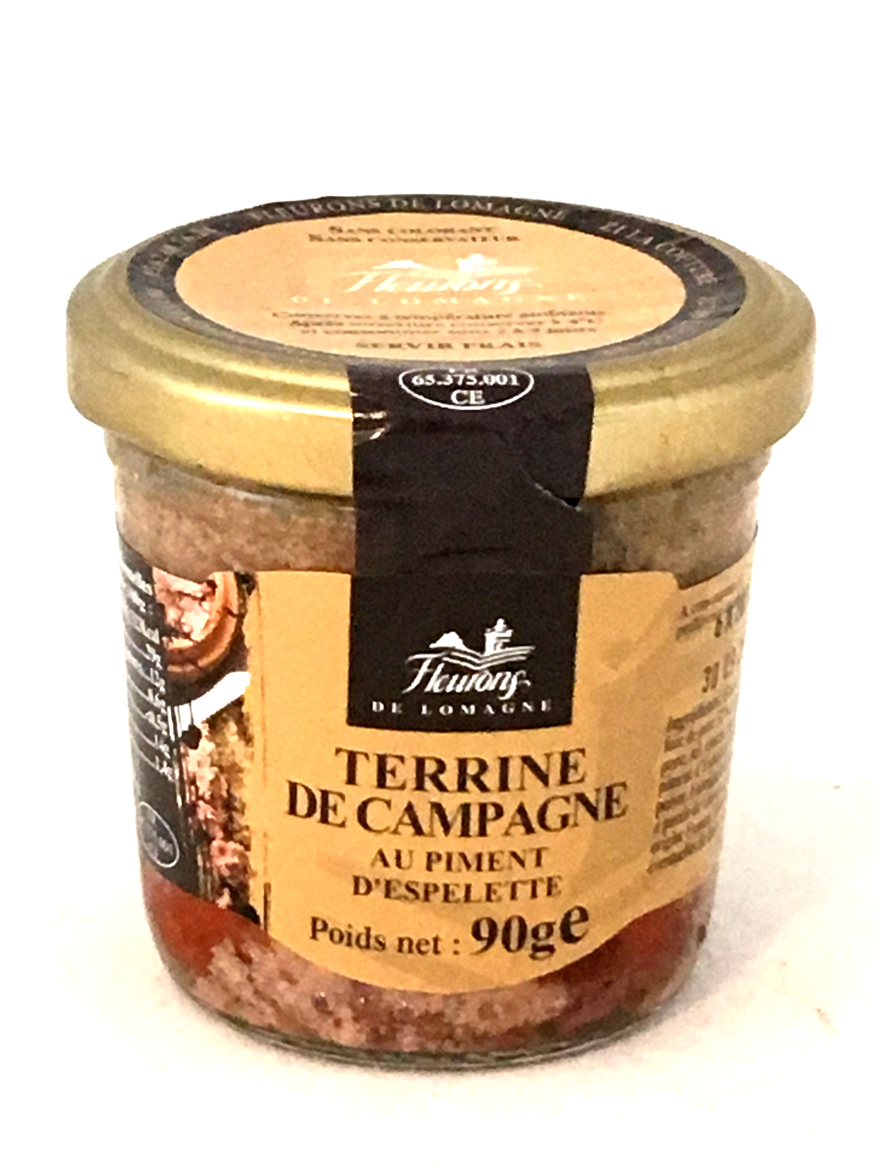 Terrine de campagne au piment d'Espelette 90g (bocal)