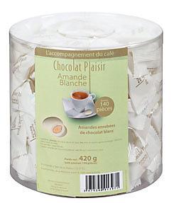 Amandes blanches 140 pieces chocolat plaisir pour professionnels et collectivites