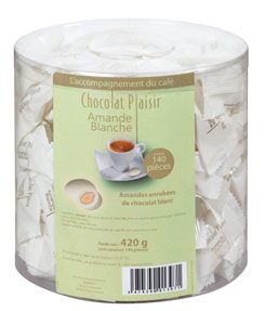 Amandes blanches 140 pieces chocolat plaisir