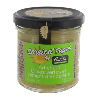 Artichaud olives vertes piment d espelette 125 g corsica tapas charles antona 125 g