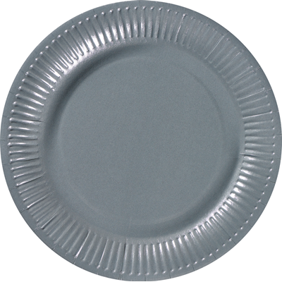 Assiette ronde carton recycle gris 23 cm x 100 le nappage