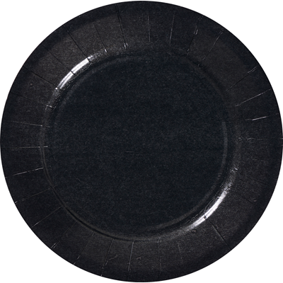 Assiette ronde carton recycle noir 18 cm x 100 le nappage