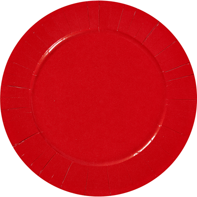 Assiette ronde carton recycle rouge 23 cm x 100 le nappage