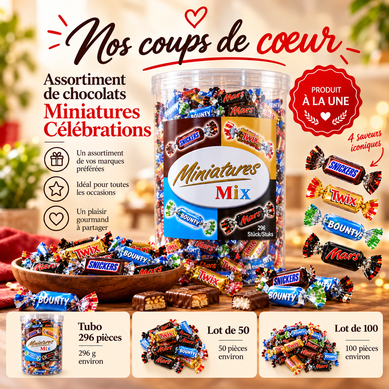 Assortiment gourmand miniatures celebrations