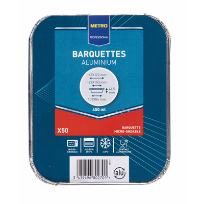 Barquette Aluminium Jetable 500 cm3 (x100) 