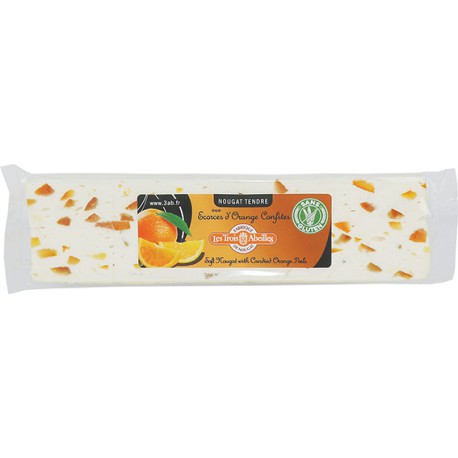 Barre de nougat aux ecorces d oranges confites 100g