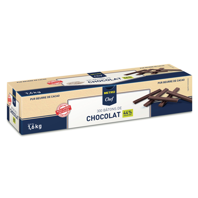 Batons de chocolat longs 44 cacao 300 pieces 1 6 kg