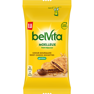 Biscuit moelleux coeur gourmand choco noisette paquet 50 g belvita