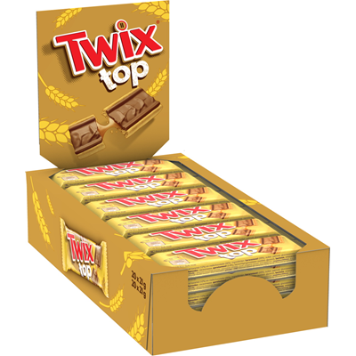 Biscuit nappe de caramel et de chocolat au lait 21 g twix top