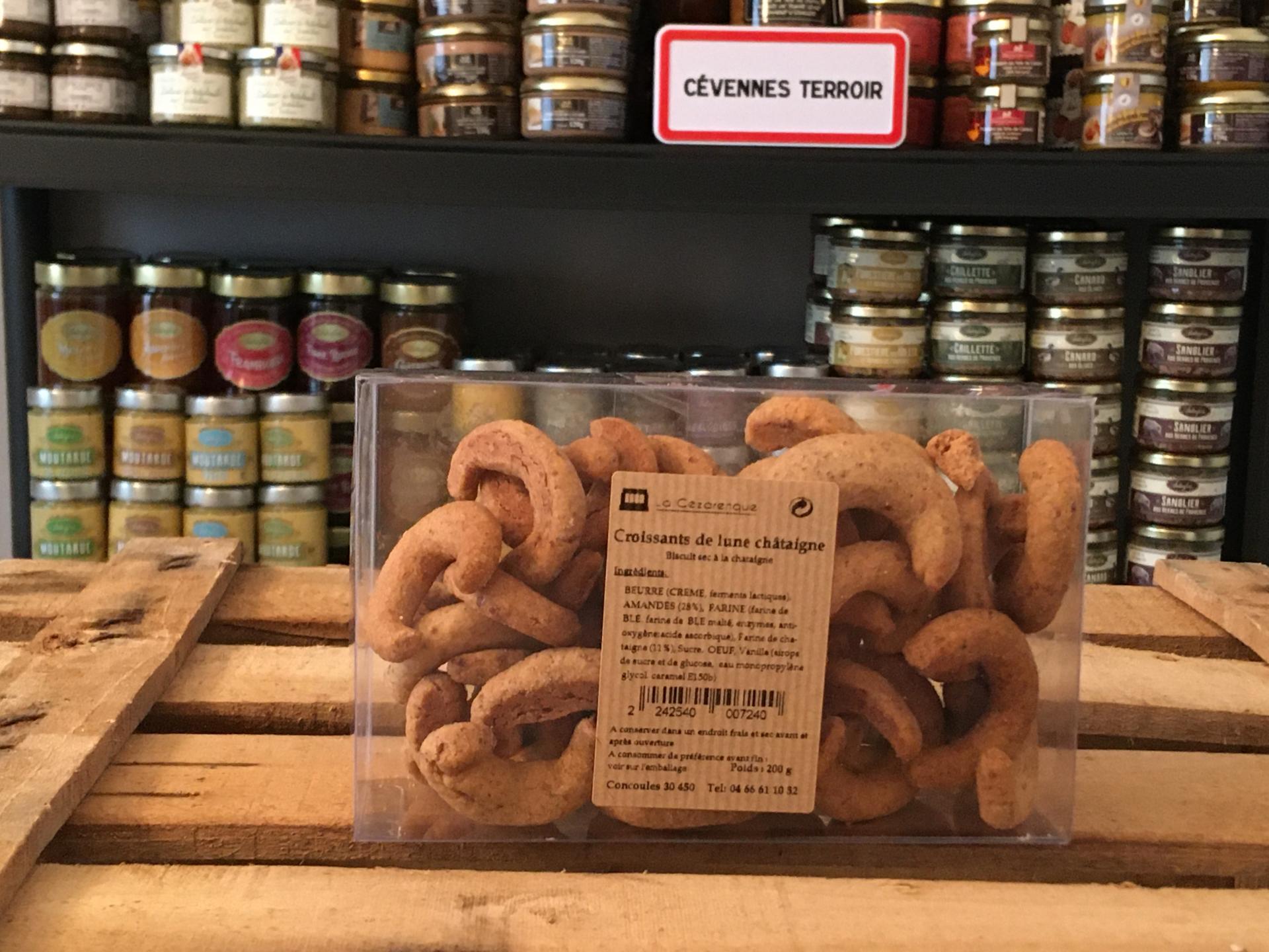 Biscuits croissant chataignes 200g esat la cezarenque en cevennes concoules