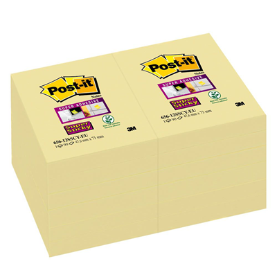 Bloc note post it jaune 47 6 x 73 mm x 12