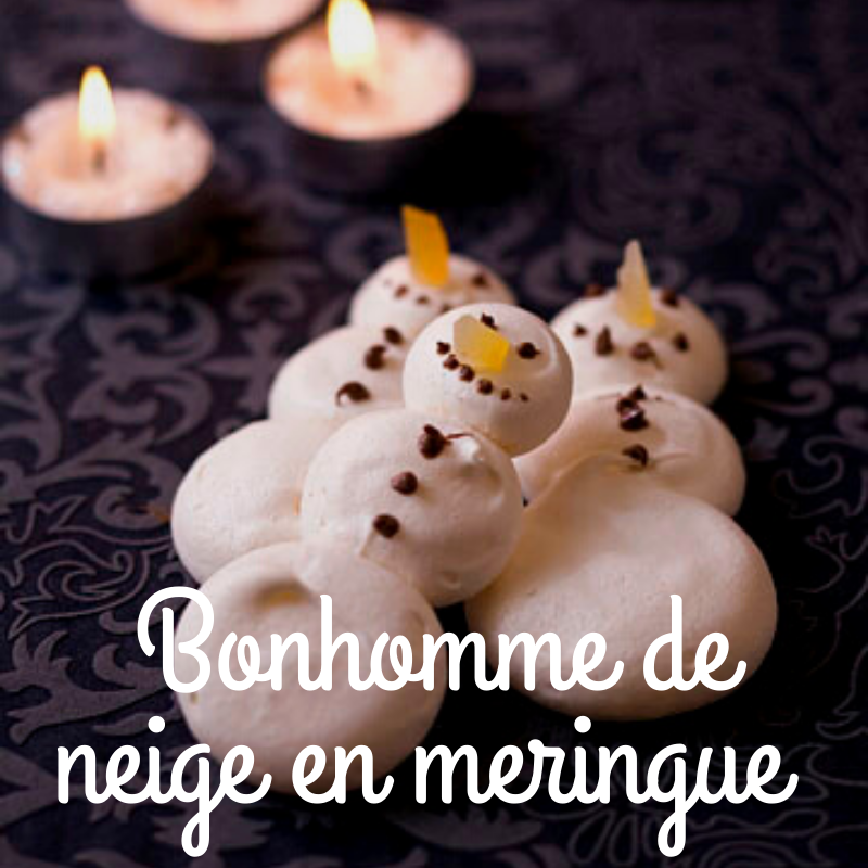 Bonhomme de neige en meringue