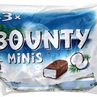 Bounty minis sachet de 13 minis barres chocolatees