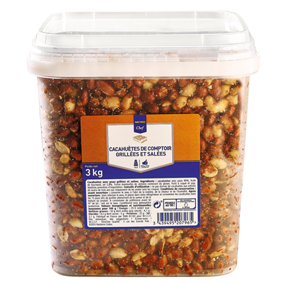 Cacahuetes de comptoir grillees et salees 3 kg metro chef 1