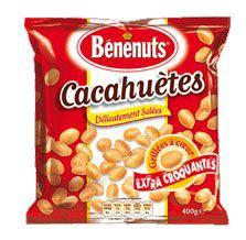 Cacahuetes grillees salees 6 x 200 g benenuts pour bureau