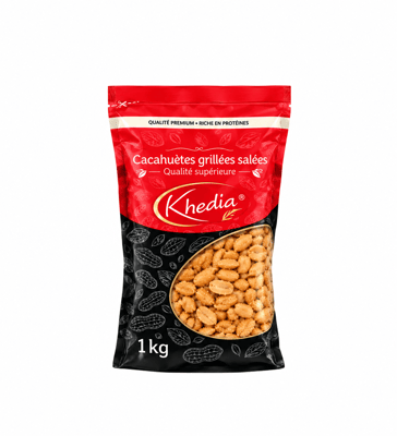 Cacahuetes salees sans peau paquet zippe 1 kg