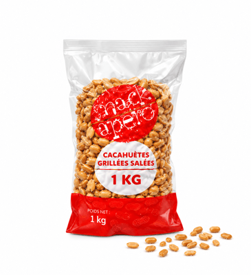 Cacahuetes sans peau salees 1 kg snack apero
