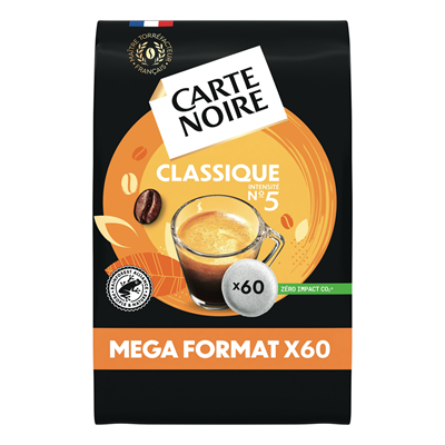 Cafe classic 60 dosettes 250 g carte noire