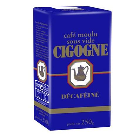 Cafe decafeine moulu sous vide 12 x 250 g cigogne cafe pour bureau