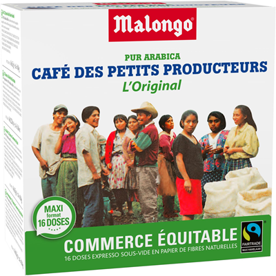 Cafe des petits producteurs 16 doses expresso malongo