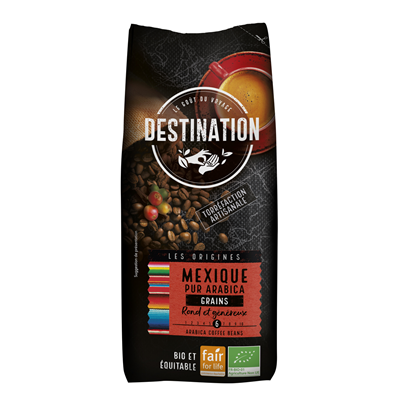 Cafe en grain bio mexique pur arabica intensite 6 1 kg destination