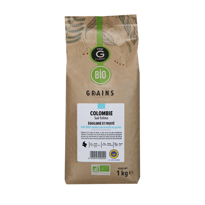 Cafe en grain colombie 1kg gilbert bio
