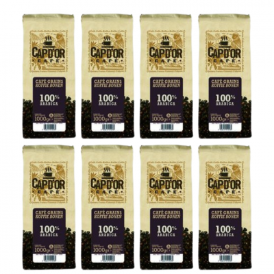 Cafe en grains 100 arabica cap d or 1 kg le lot de 8 gros volume