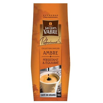 Cafe en grains ambre persitant et equilibre 1 kg jacques vabre