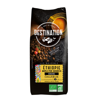 Cafe en grains bio pur arabica ethiopie 1 kg