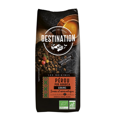 Cafe en grains bio pur arabica perou 1 kg