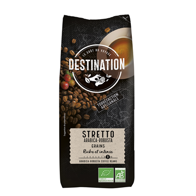 Cafe en grains stretto arabica robusta bio