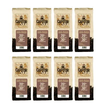 Cafe moulu 70 arabica 30 robusta cap d or 1 kg le lot de 8 gros volume