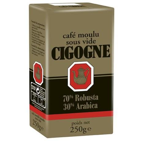 Cafe moulu sous vide 12 x 250 g cigogne pour bureau