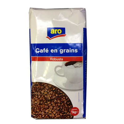 Café robusta en grains 1 kg Aro