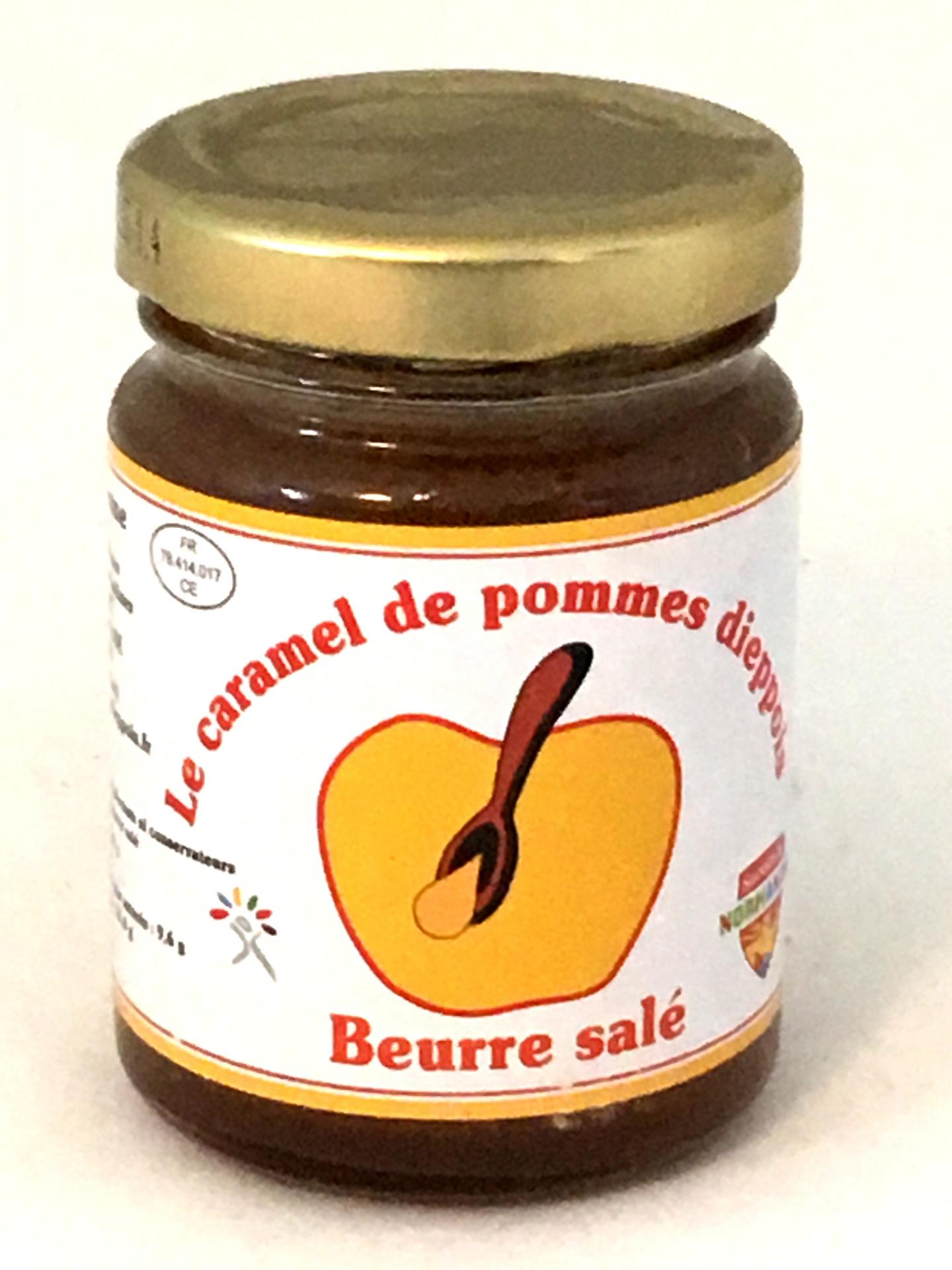Caramel de pommes au beurre sale 110g bocal fabrique par un esat 1