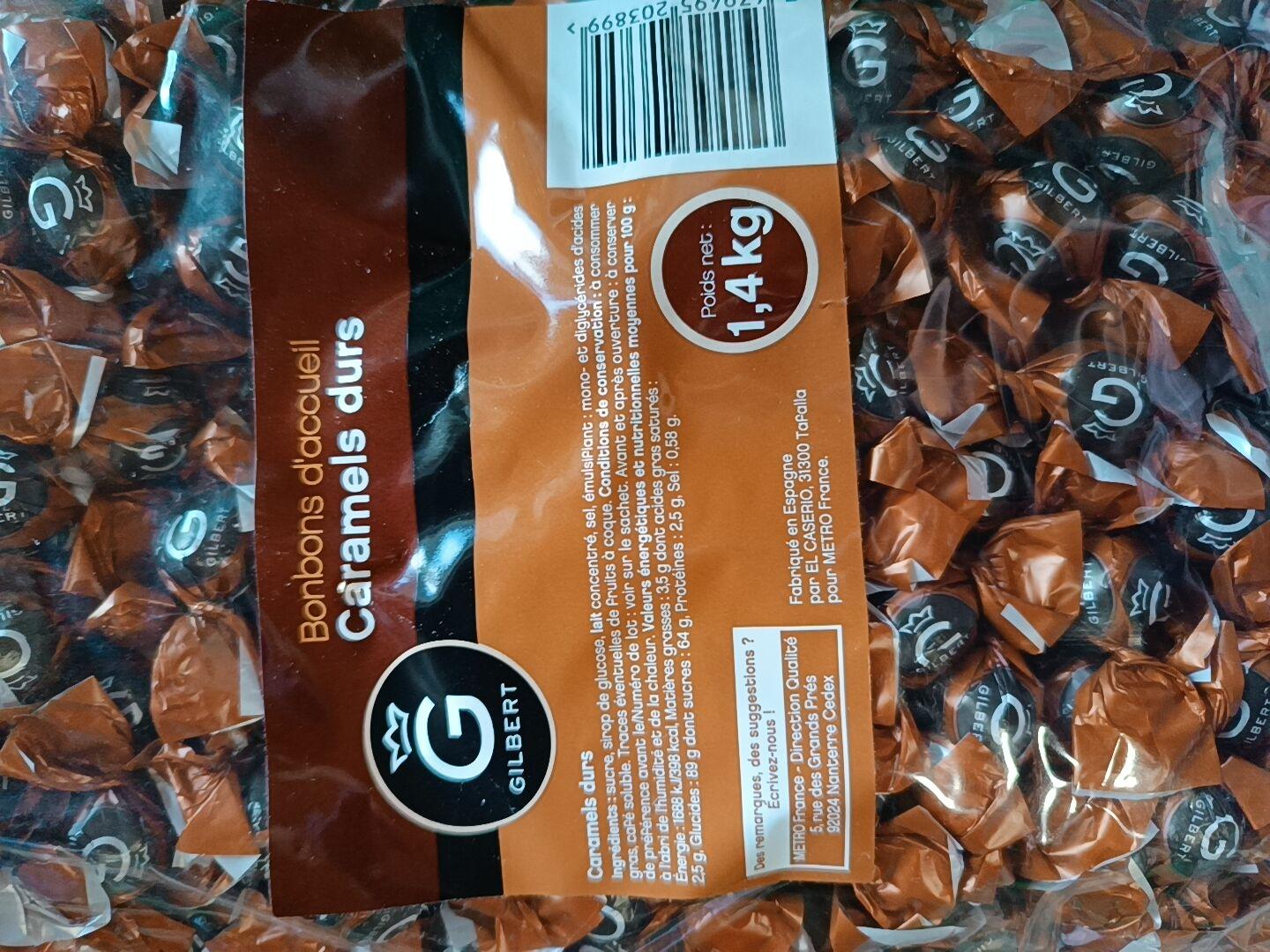 Caramels durs d accueil x 420 pieces gilbert