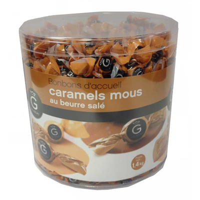Caramels mous au beurre sale x 420 pieces gilbert