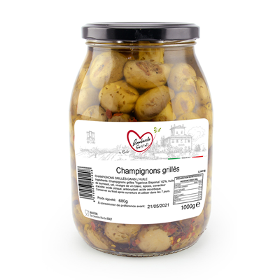 Champignons grilles bocal 1000 g lombardo sott oli