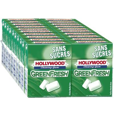 Chewing gum Tablettes Hollywood chlorophylle 20 paquets