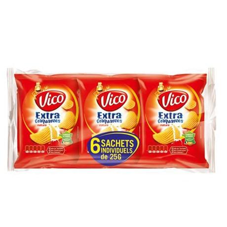Chips nature extra craquantes 6 x 25 g vico pour bureau