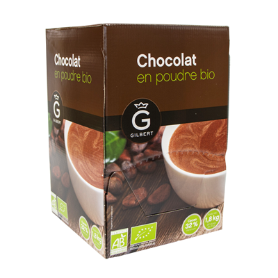 Chocolat en poudre bio en dosettes 20 g gilbert vendu a l unite