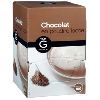 Chocolat en poudre lacte en dosettes 100 x 30 g gilbert