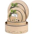 Coffret boite a chapeau beige bonnes fetes