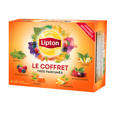 Coffret de thes parfumes 60 sachets enveloppes lipton